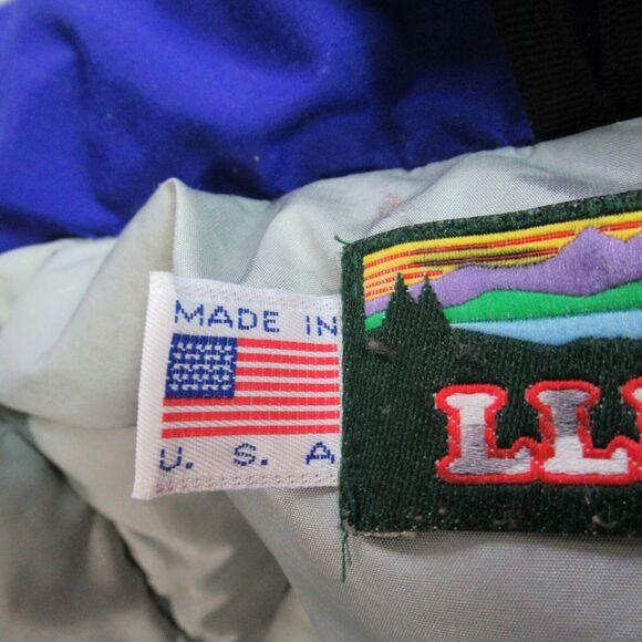 Vintage LL Bean Jacket Womens Large Red Down Bomber Nylon Coat USA Made 80s Zip - Picture 10 of 12